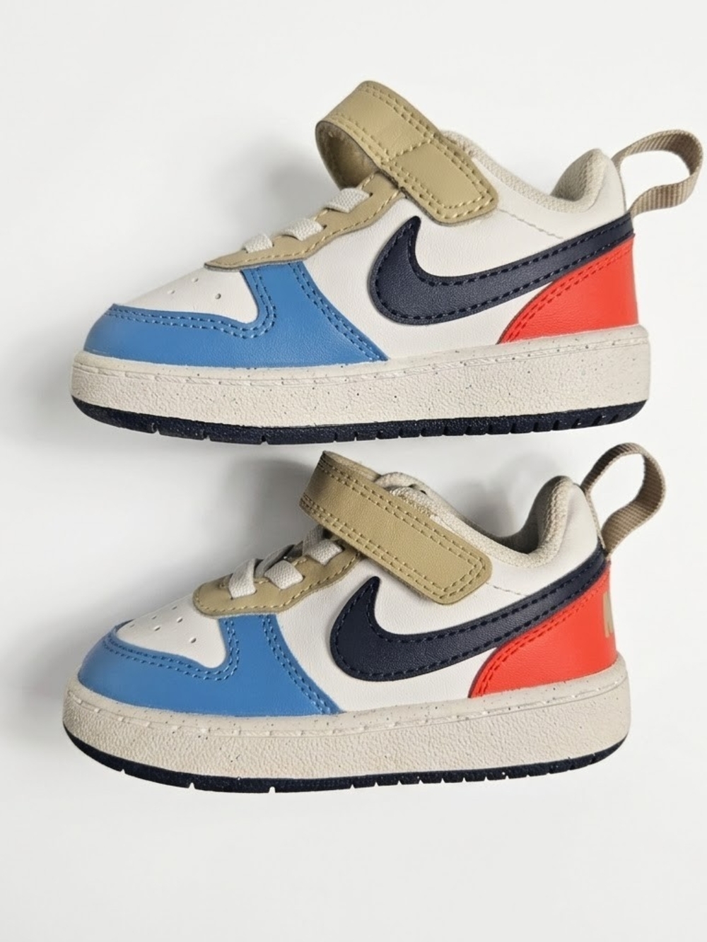 Nike Court Borough Low Recraft Toddler Shoes 5C White Blue Crimson Red DV5458